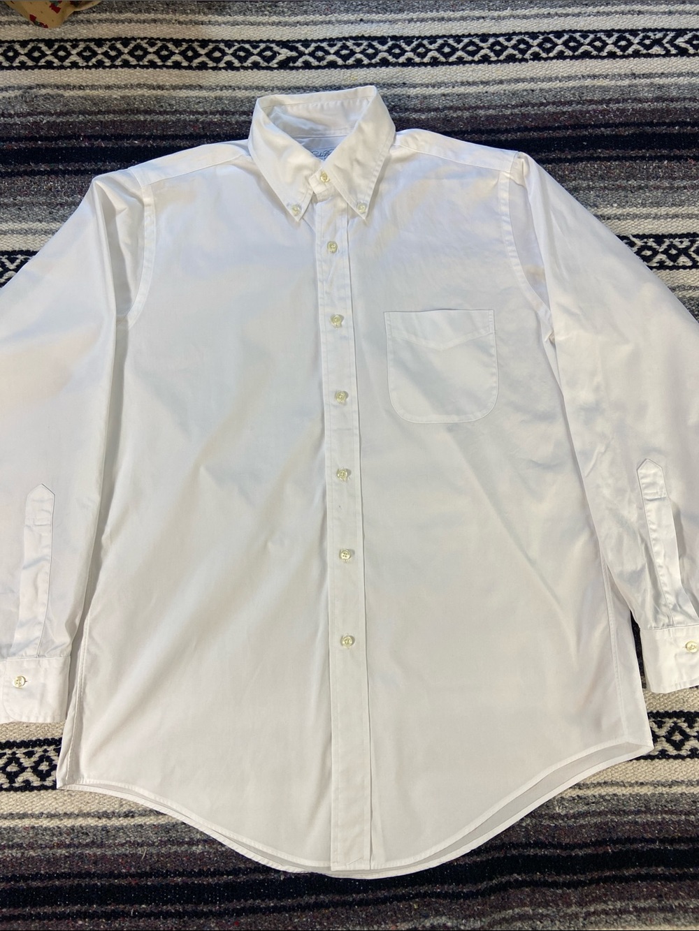 Brooks Brothers Crisp White CottonButton-Down Dress Shirt Long Sleeve 15-33